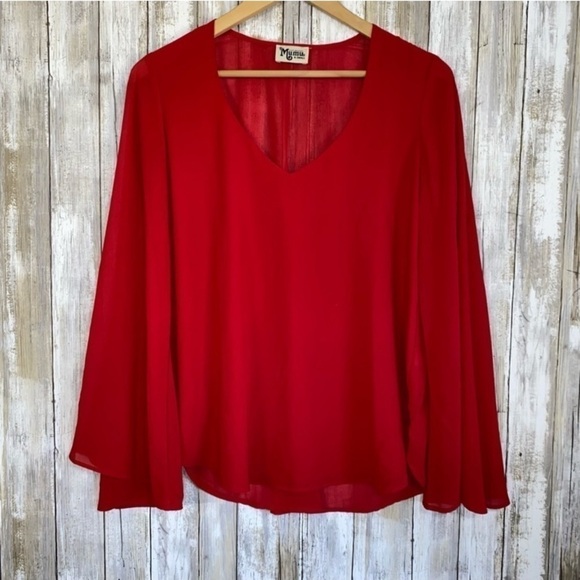 Show Me Your MuMu Tops - Show Me Your Mumu Hippie Dippie Red Blouse